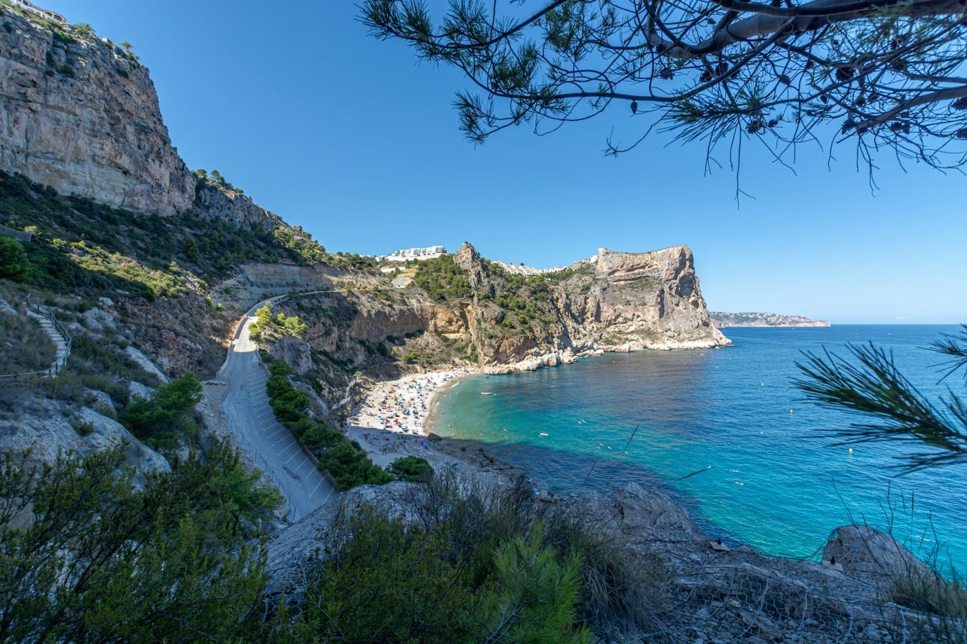 A pebble cove under limestone cliffs on the Costa Blanca